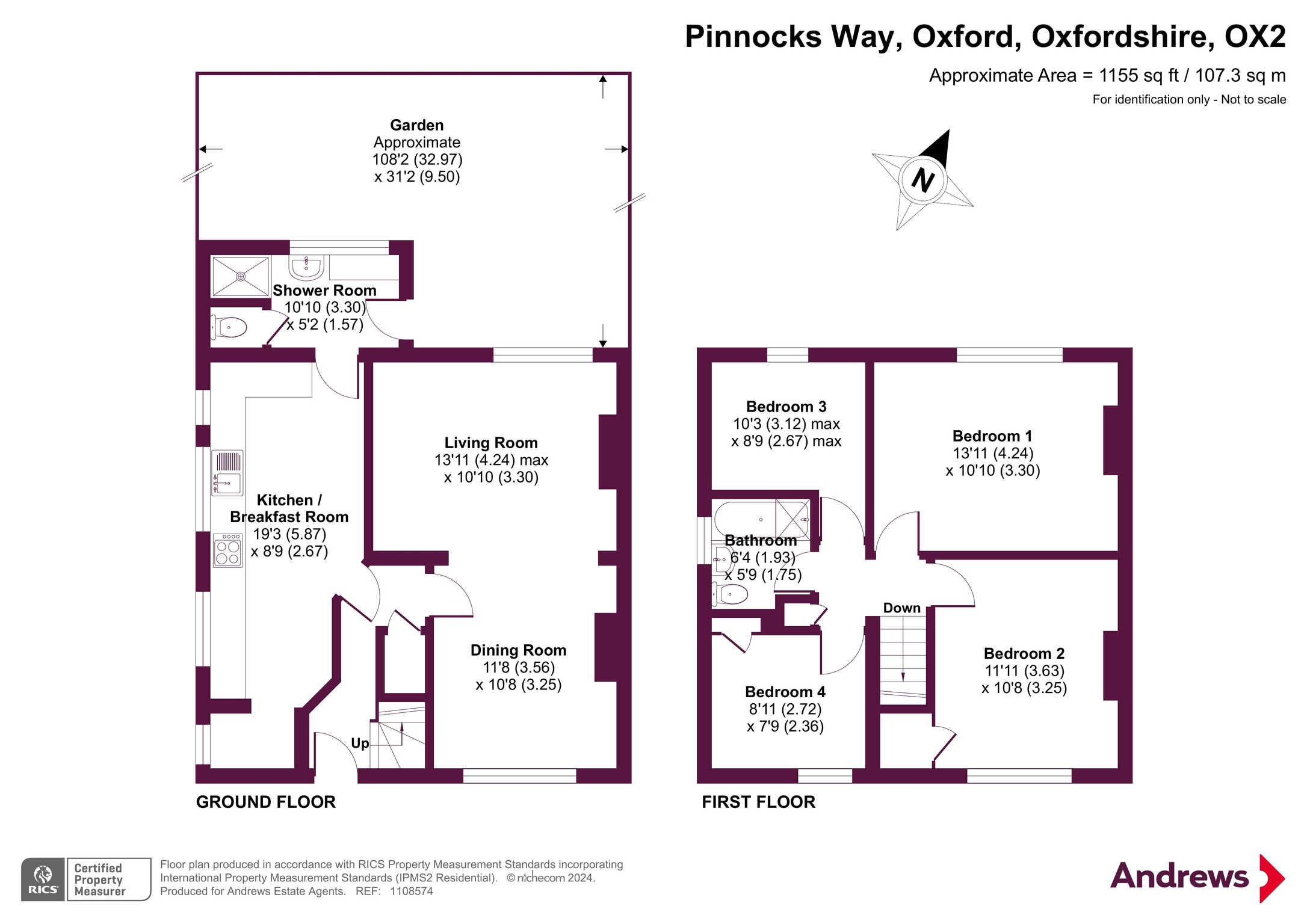 Pinnocks Way, Oxford, Oxfordshire OX2, 4 bedroom semidetached house
