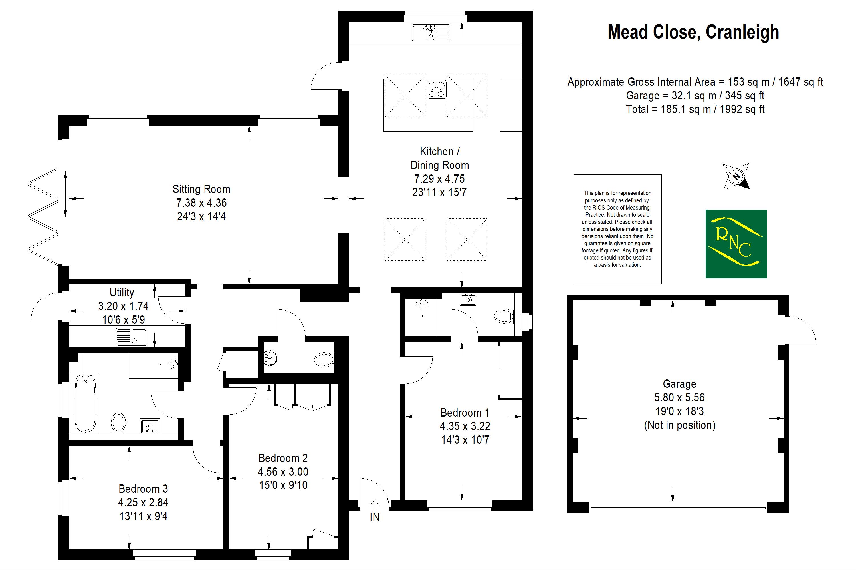 Mead Close, Mead Road, Cranleigh GU6, 3 bedroom detached bungalow for