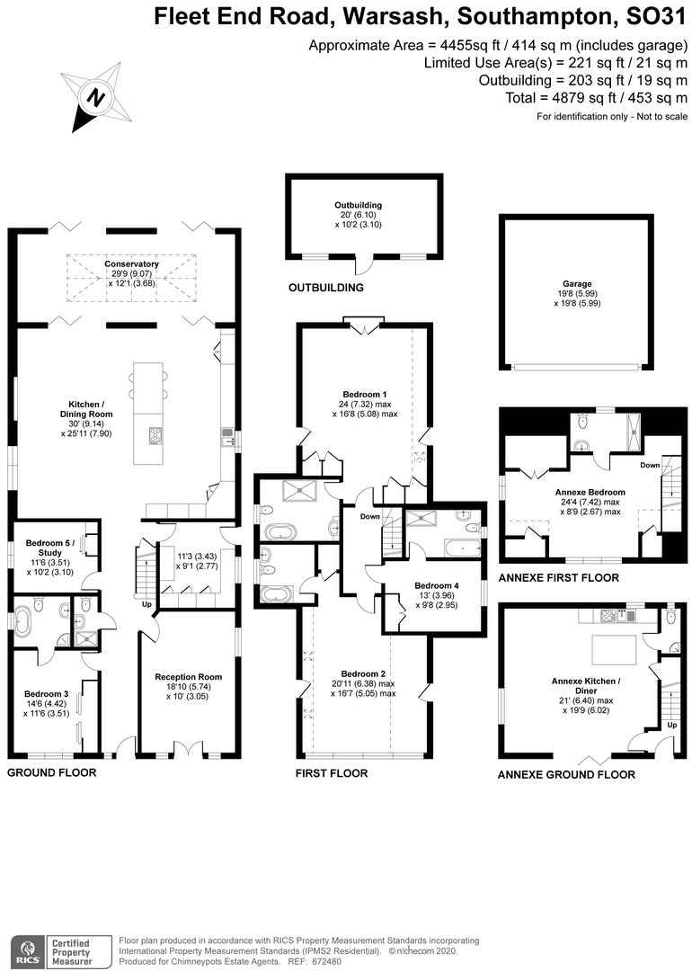 Fleet End Road, Warsash, Southampton SO31, 5 bedroom detached house for