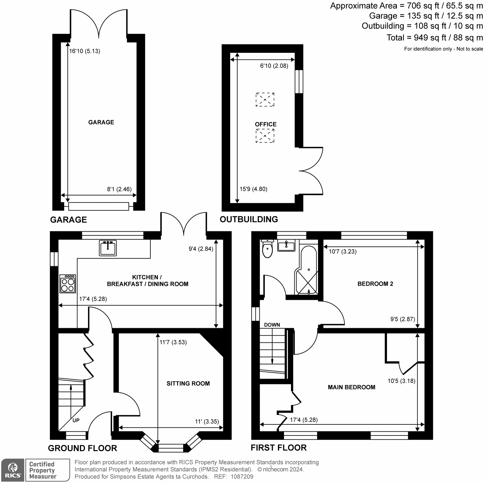 Fairway, Chertsey KT16, 2 bedroom semidetached house for sale