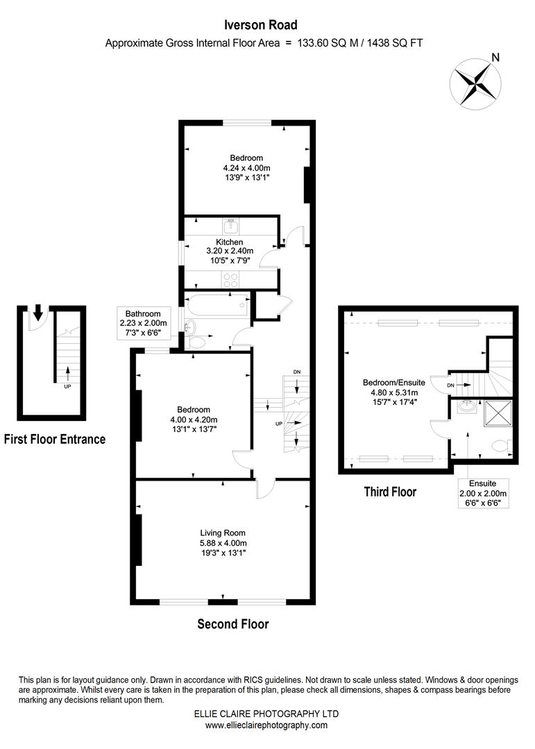 Iverson Road, West Hampstead, London NW6, 3 bedroom flat for sale