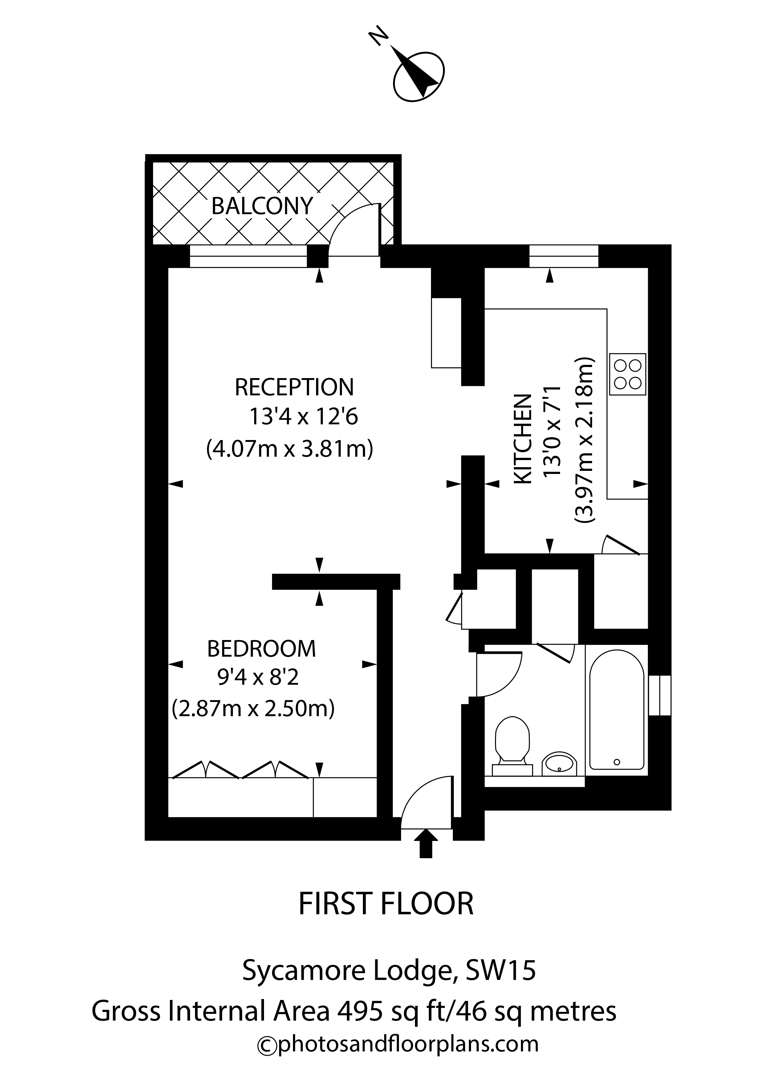 Sycamore Lodge, Gipsy Lane, Barnes, London SW15, studio to rent
