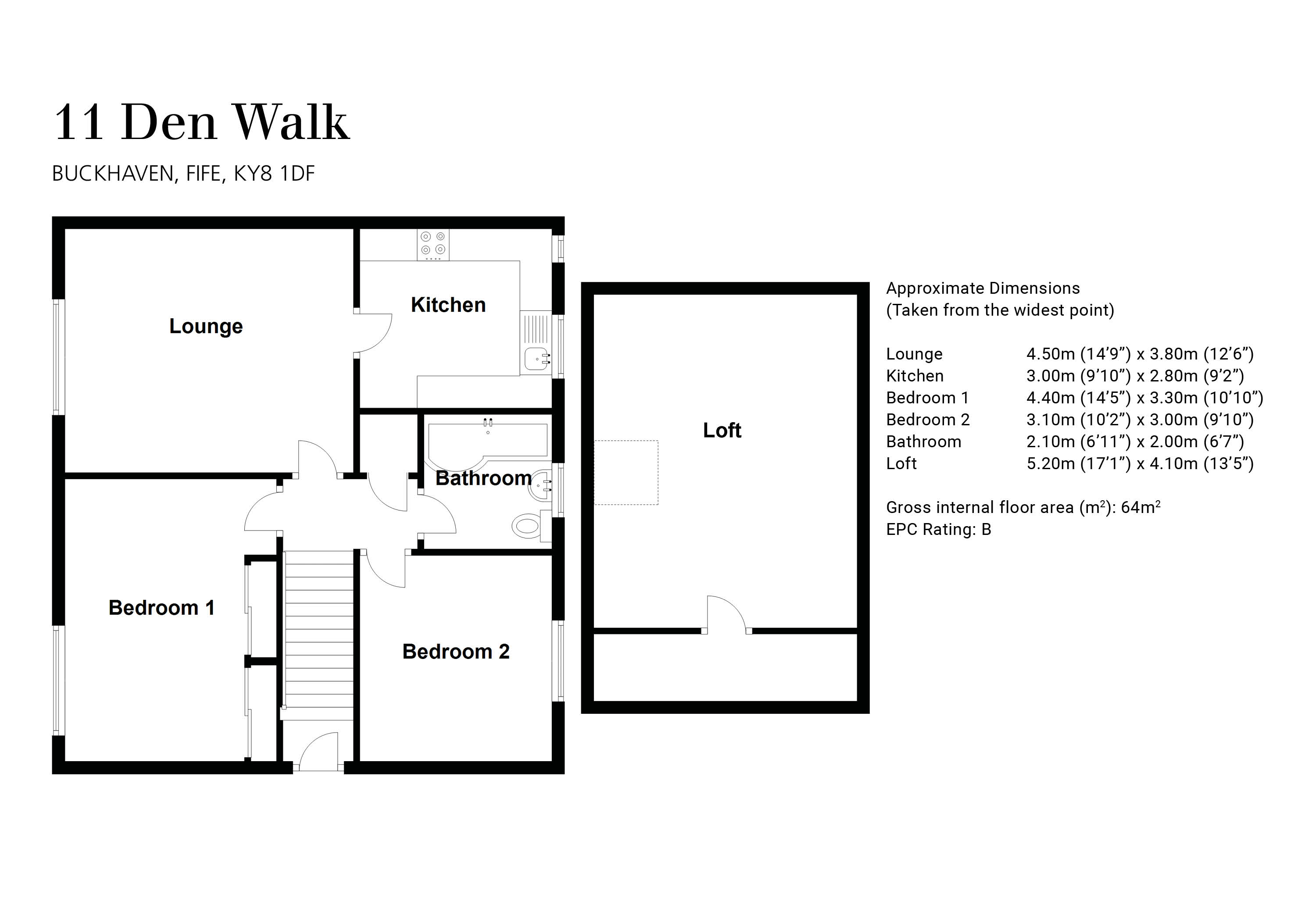 Den Walk, Buckhaven, Fife KY8, 2 bedroom flat for sale 61245391