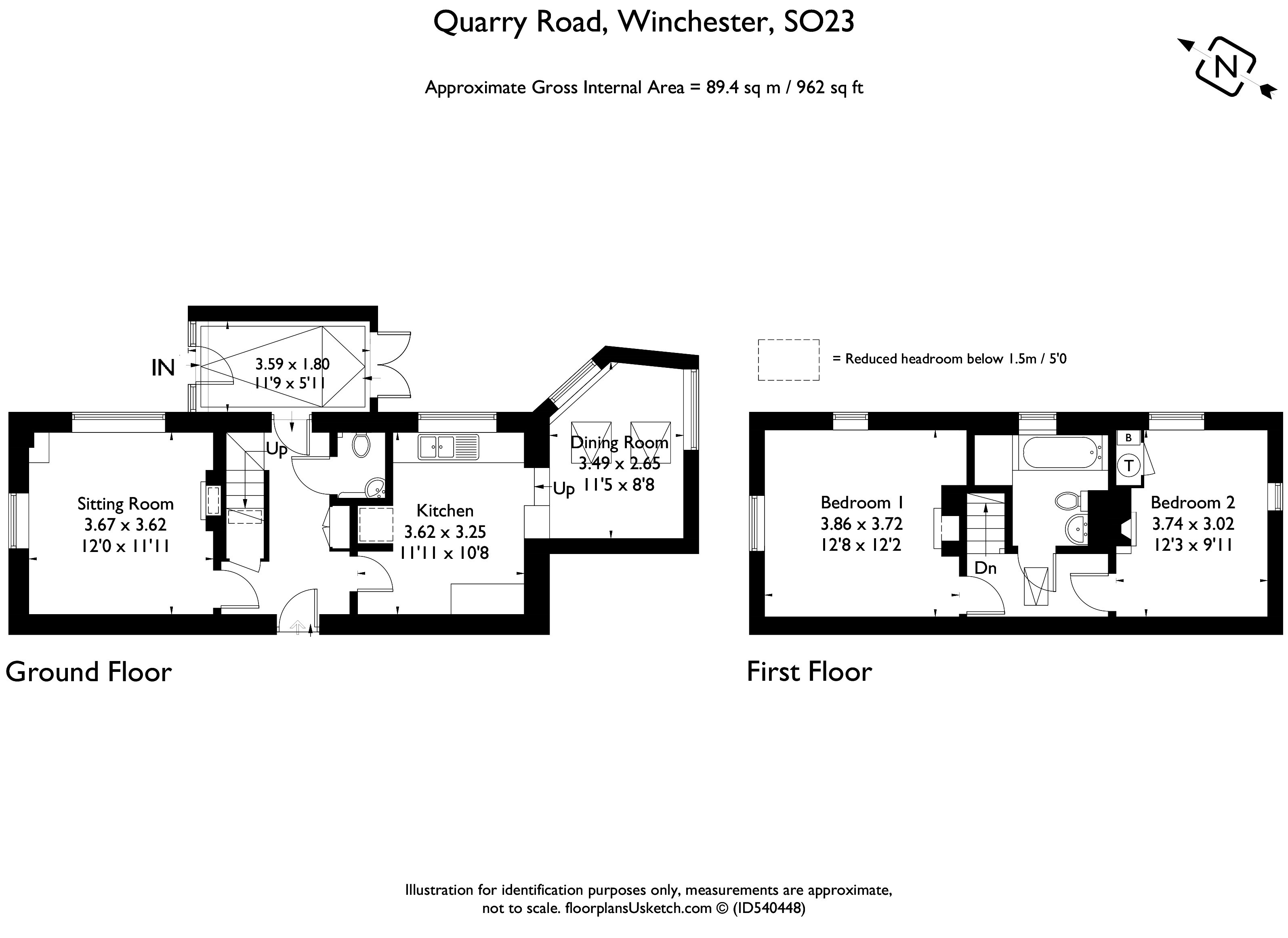 Quarry Road, Winchester SO23, 2 bedroom semidetached house for sale