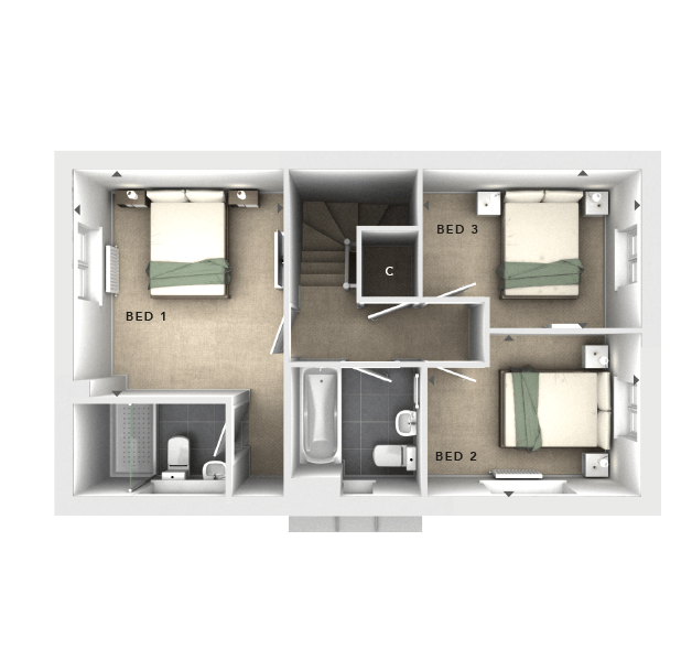 "The Lawrence" at Mill Road, Cranfield, Bedford MK43, 3 bedroom semi