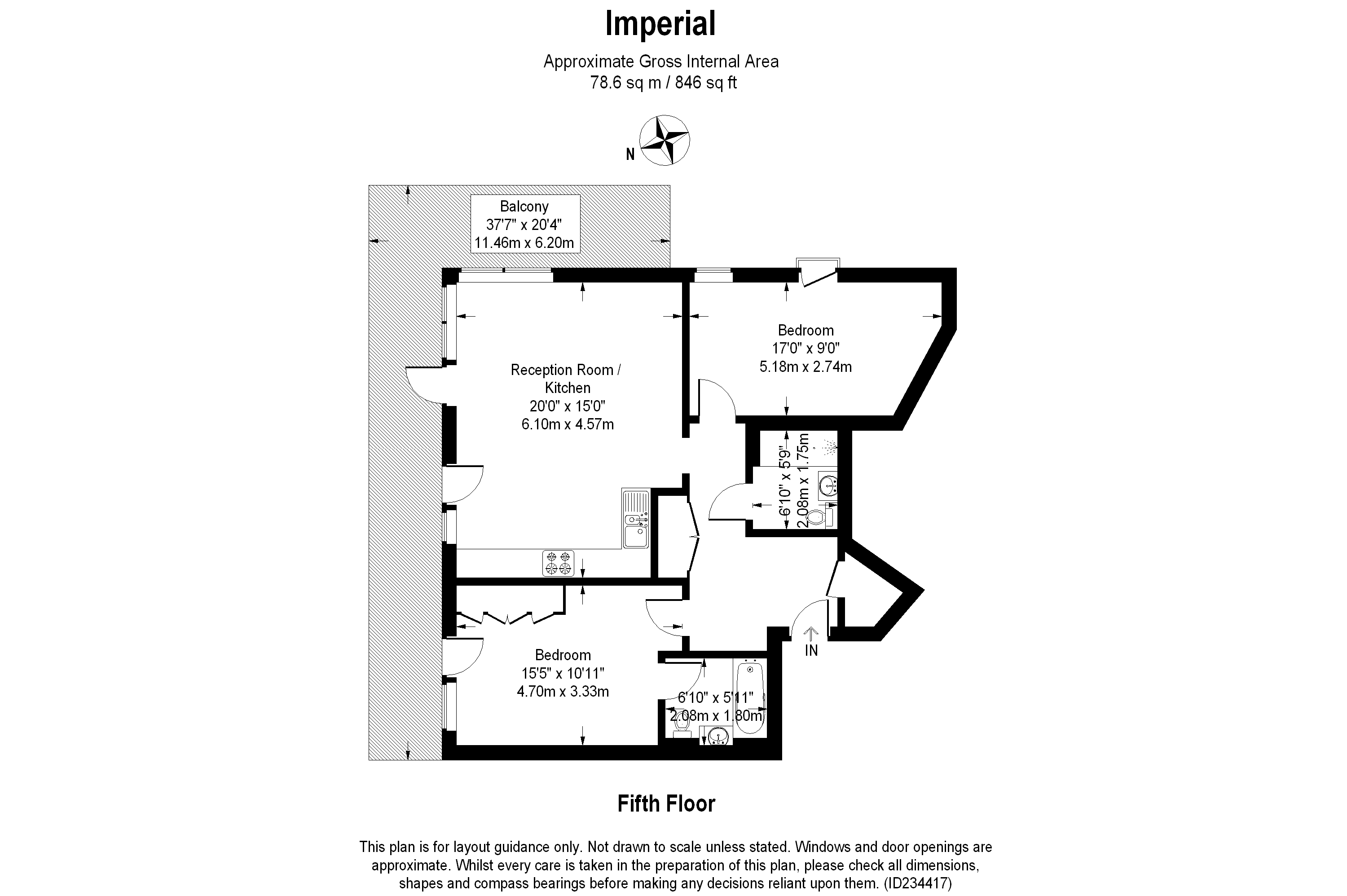 2 bed flat to rent in Imperial Building, Duke Of Wellington Avenue