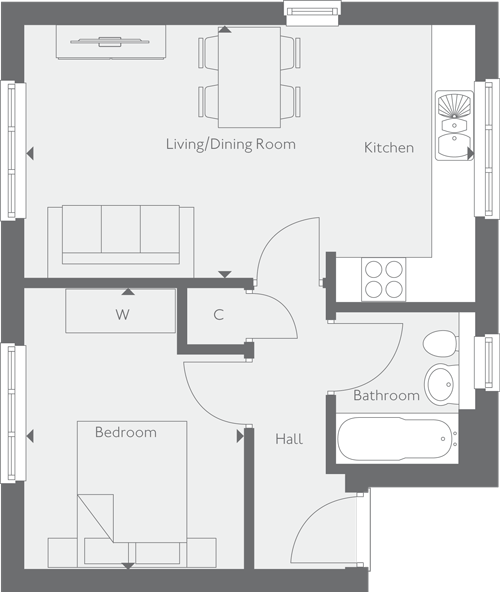 New home, 1 bed flat for sale in "Blakehill House" at Welton Lane