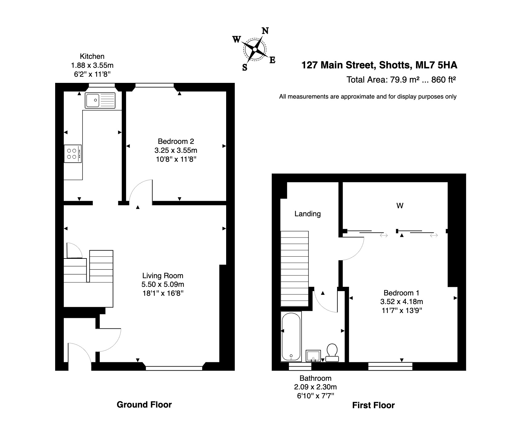 Main Street, Stane, Shotts ML7, 2 bedroom terraced house for sale