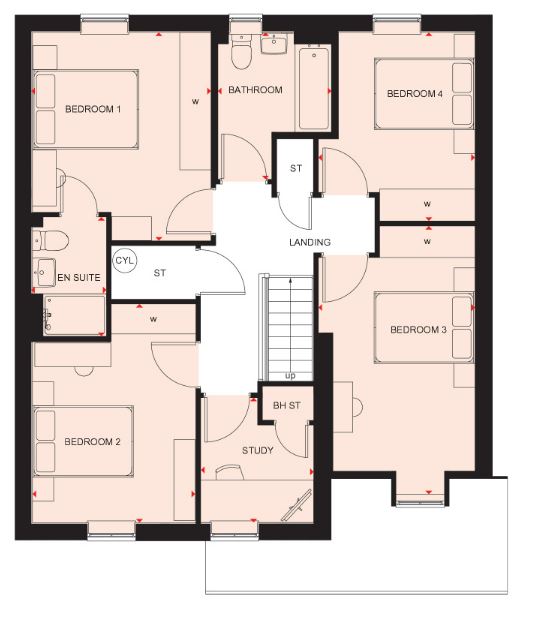 "Ascot Plus" at Prospero Drive, Wellingborough NN8, 4 bedroom detached