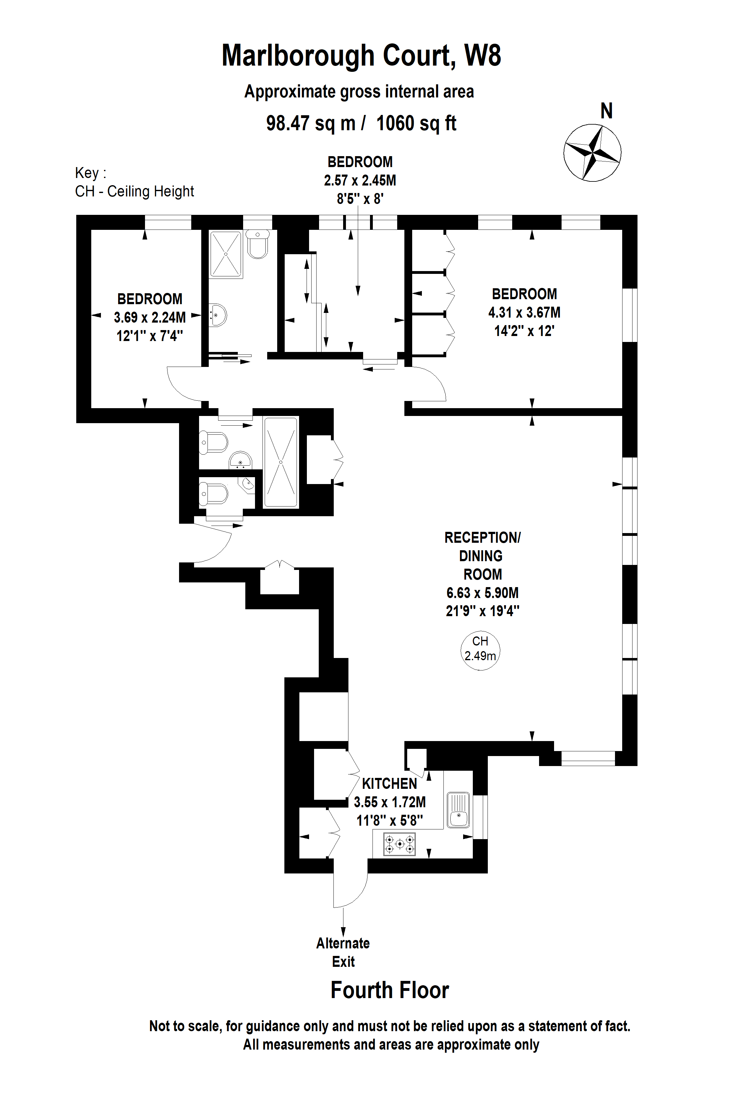Marlborough Court, Pembroke Road, Kensington, London W8, 3 bedroom flat