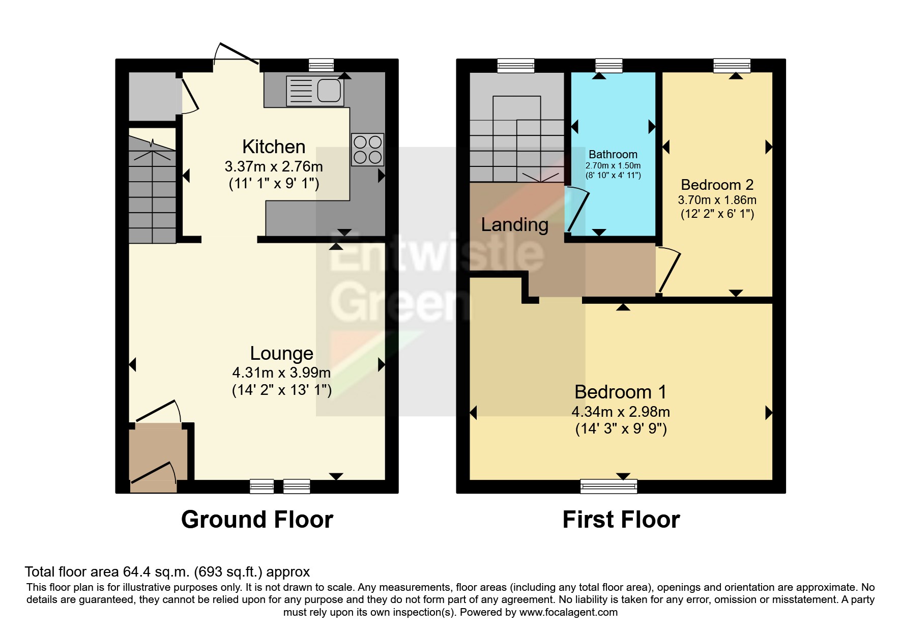 Ellen Street, Preston, Lancashire PR1, 2 bedroom terraced house for