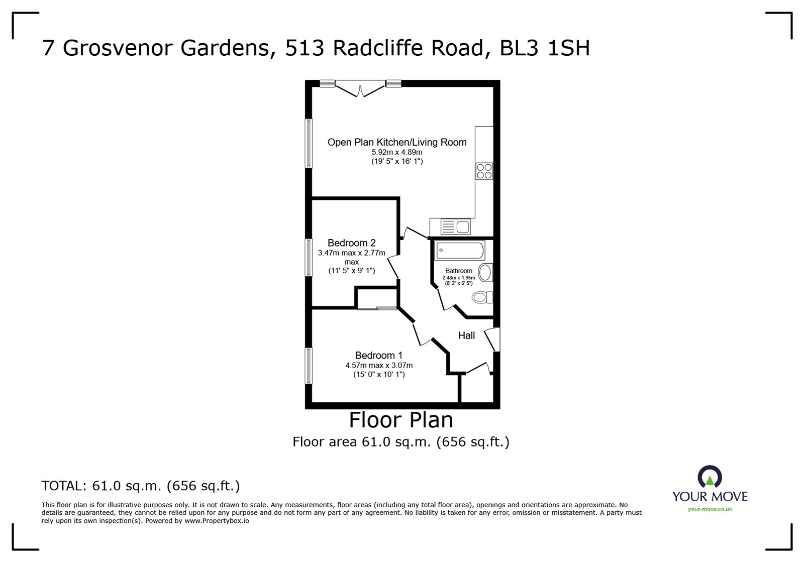 Radcliffe Road, Bolton, Greater Manchester BL3, 2 bedroom flat for sale
