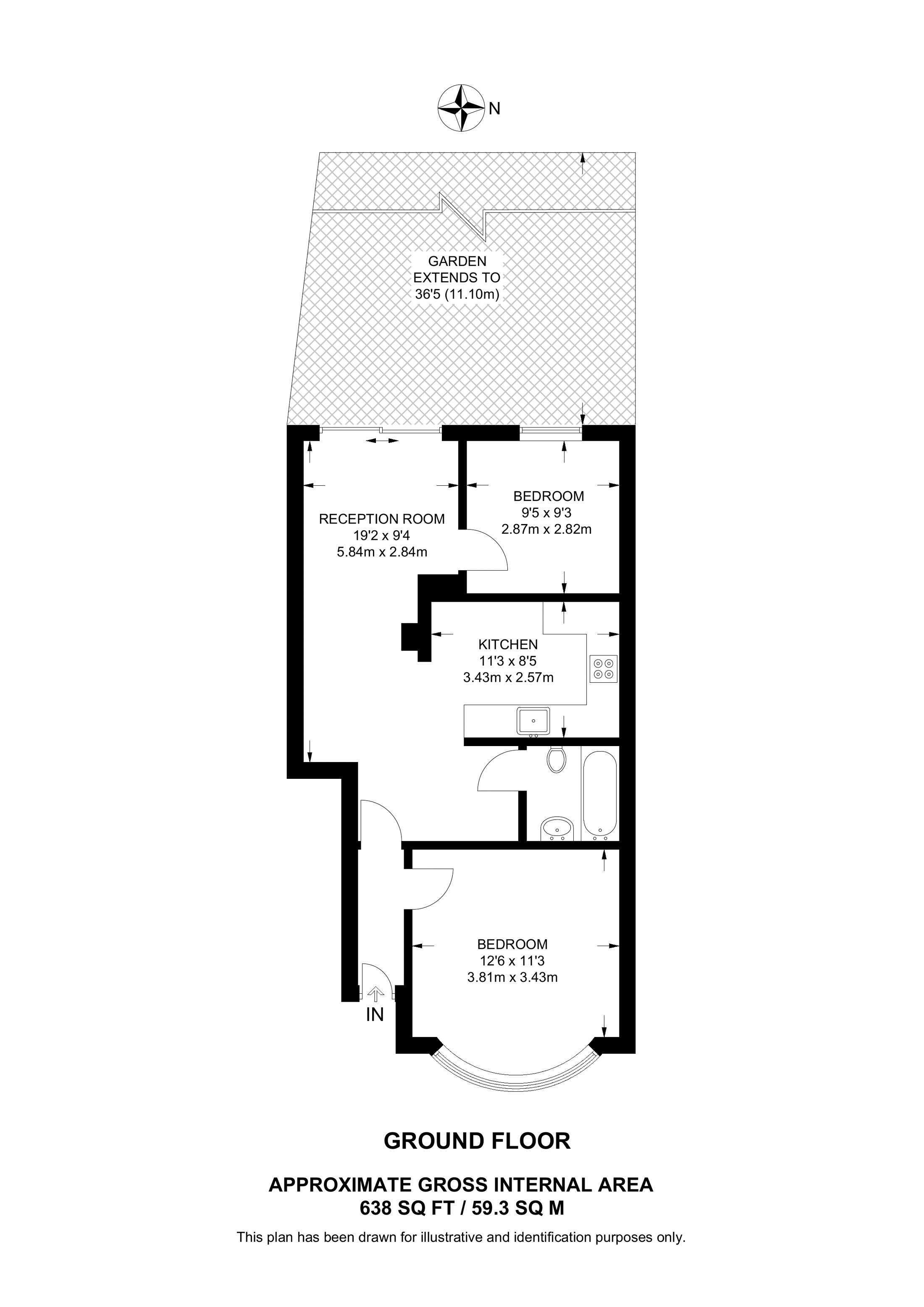 Downhills Way N17, Tottenham, London,, 2 bedroom flat for sale