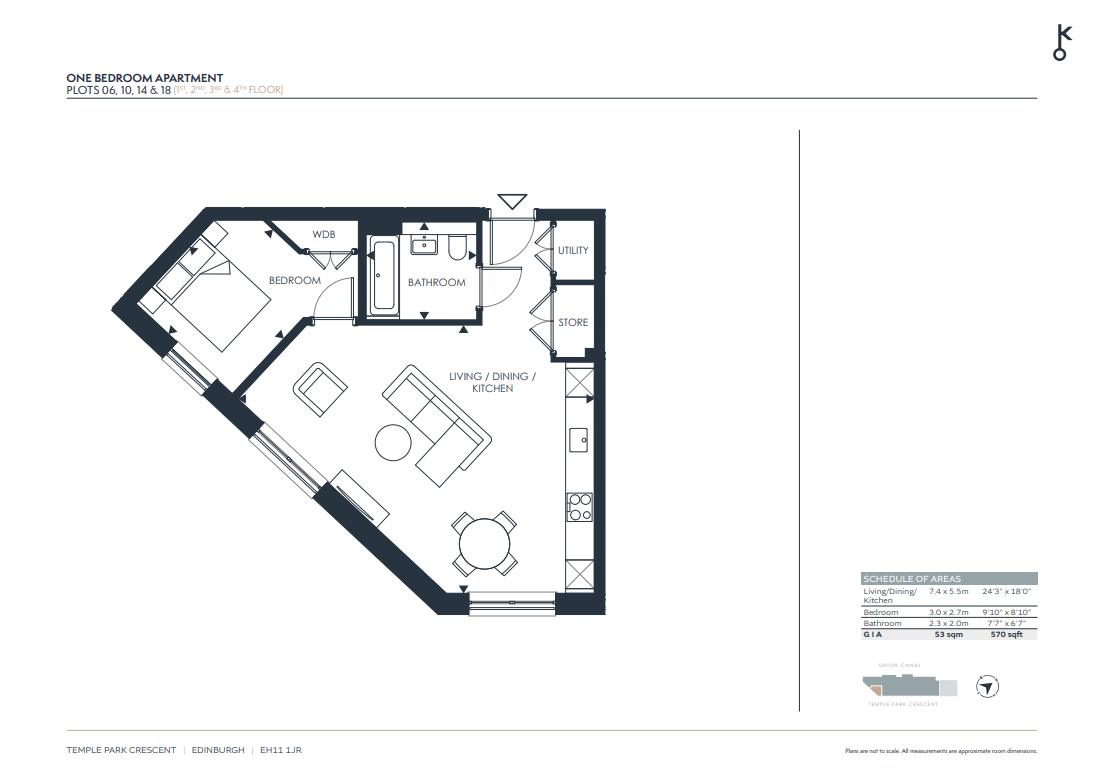 Plot 14, Temple Park, Temple Park Crescent, Merchiston EH11, 1 bedroom