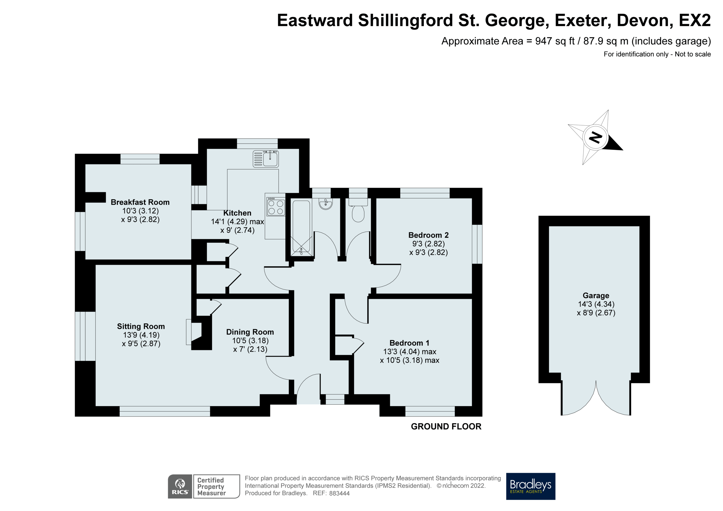 Shillingford St. Exeter, Devon EX2, 2 bedroom detached bungalow