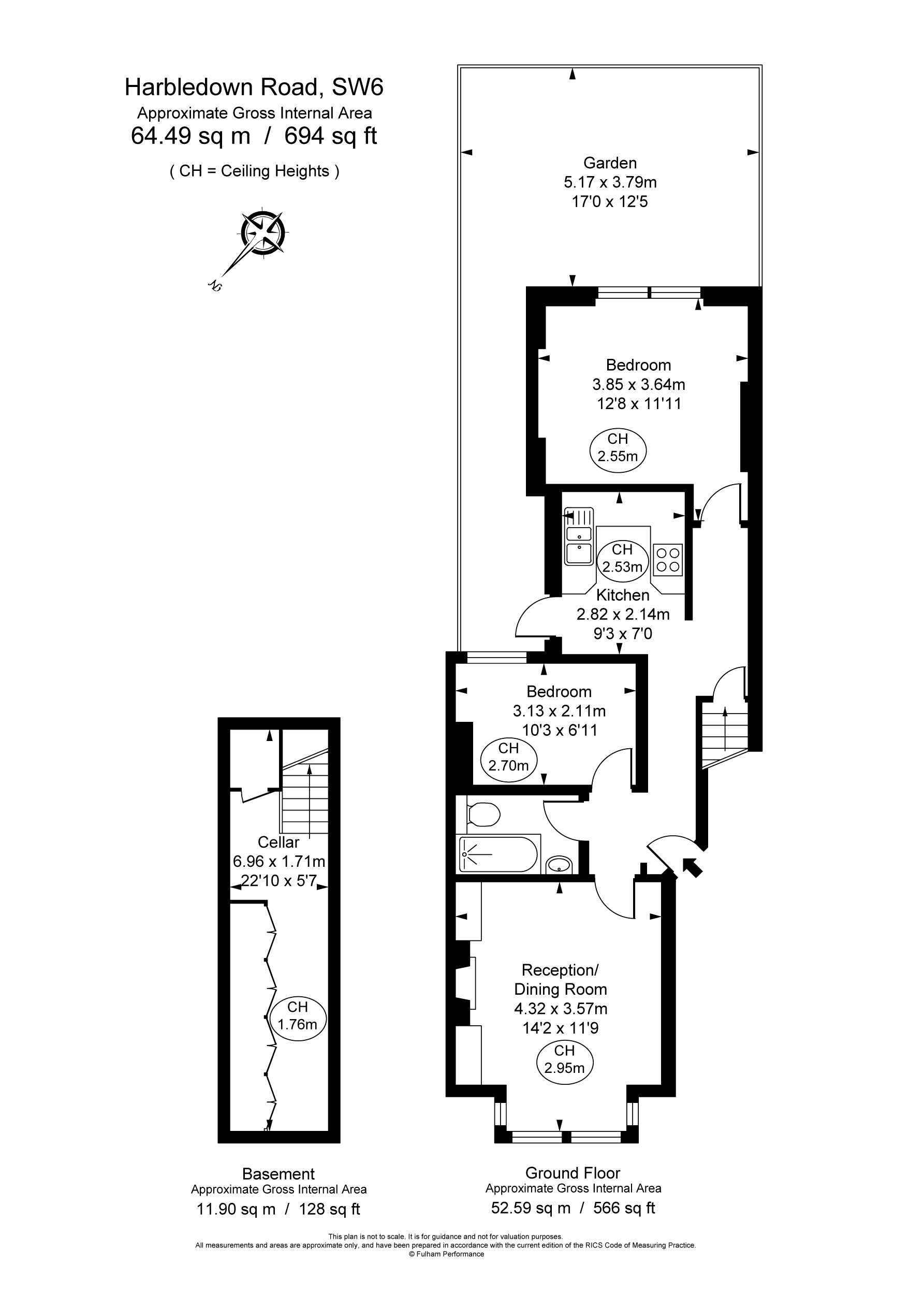 Harbledown Road, London SW6, 2 bedroom flat for sale 64448987
