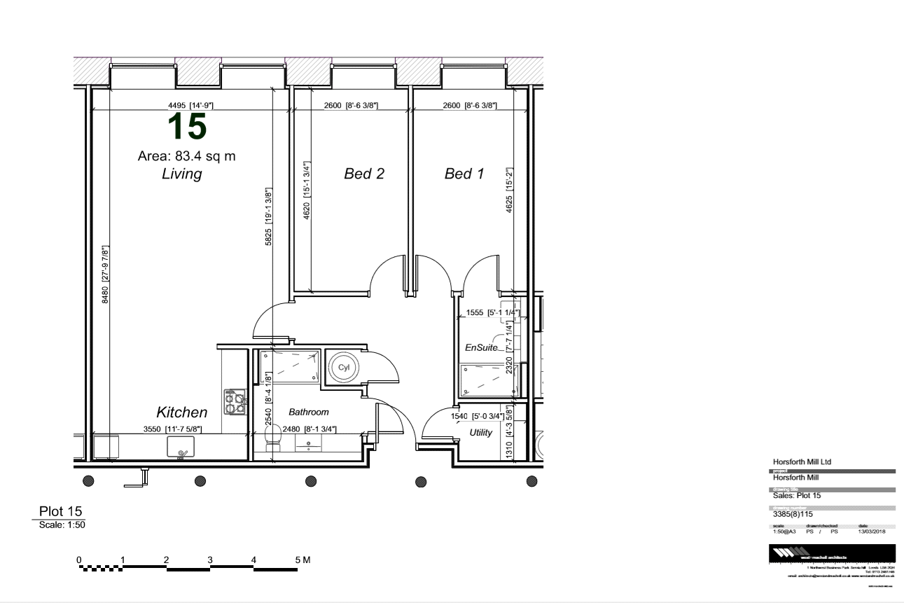 New home, 2 bed flat for sale in Plot 15 Horsforth Mill, Low Lane
