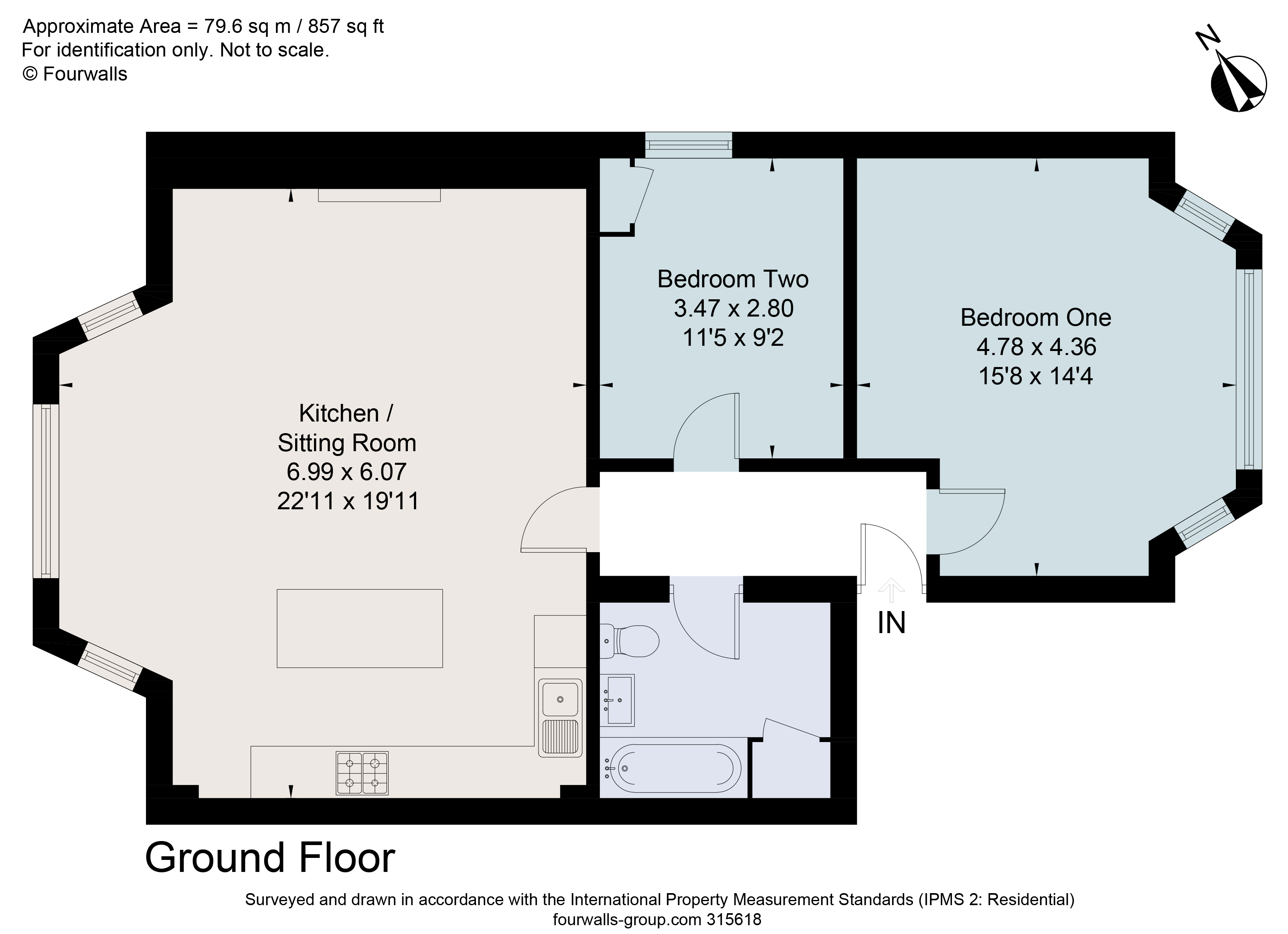 Down Park Road, Tunbridge Wells, Kent TN4, 2 bedroom flat for
