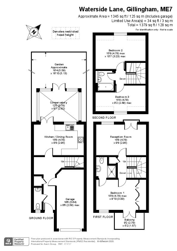 Waterside Lane, Gillingham ME7, 3 bedroom town house for sale