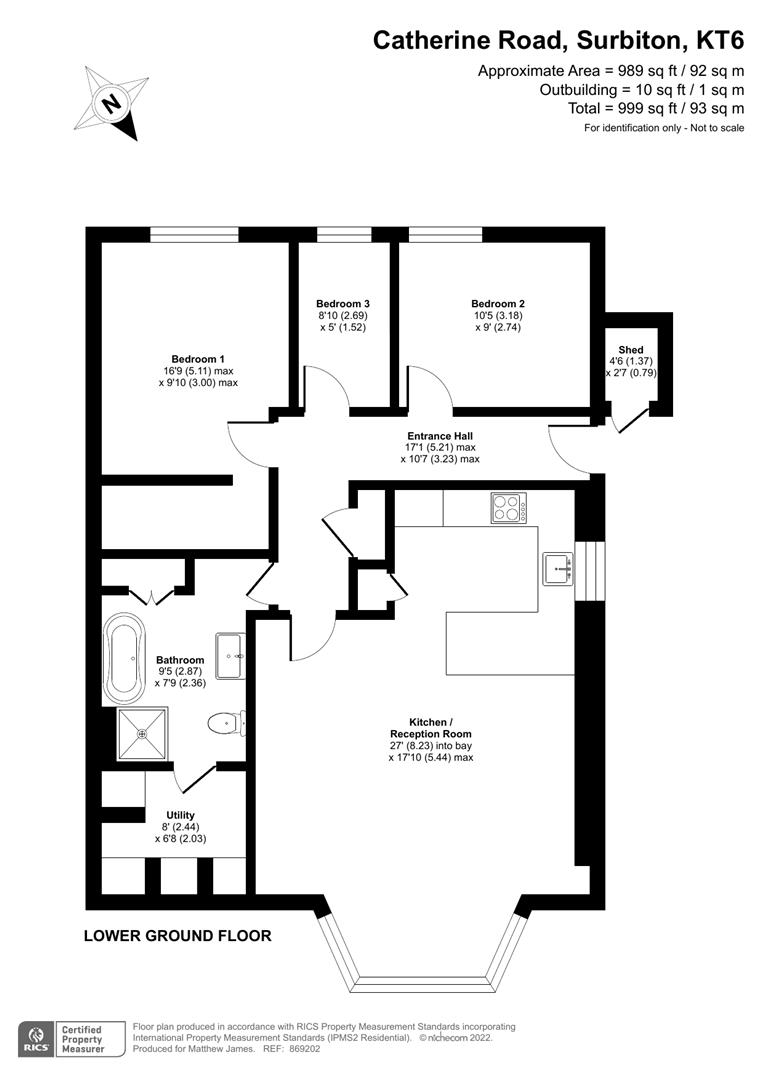 Catherine Road, Surbiton KT6, 3 bedroom flat for sale 61918835