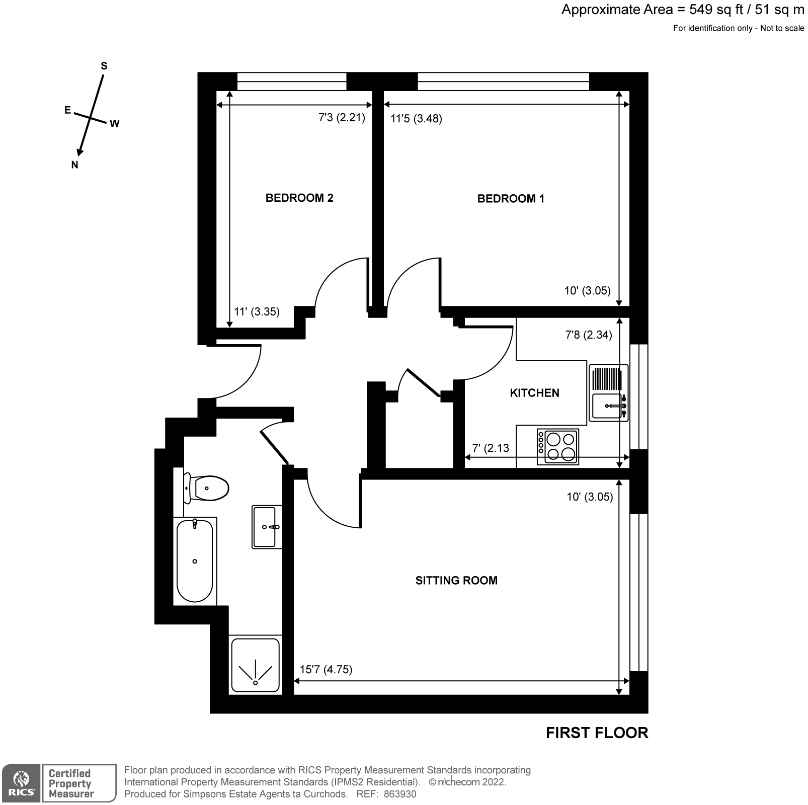 Drayton Court, Lavender Park Road, West Byfleet KT14, 2 bedroom flat to