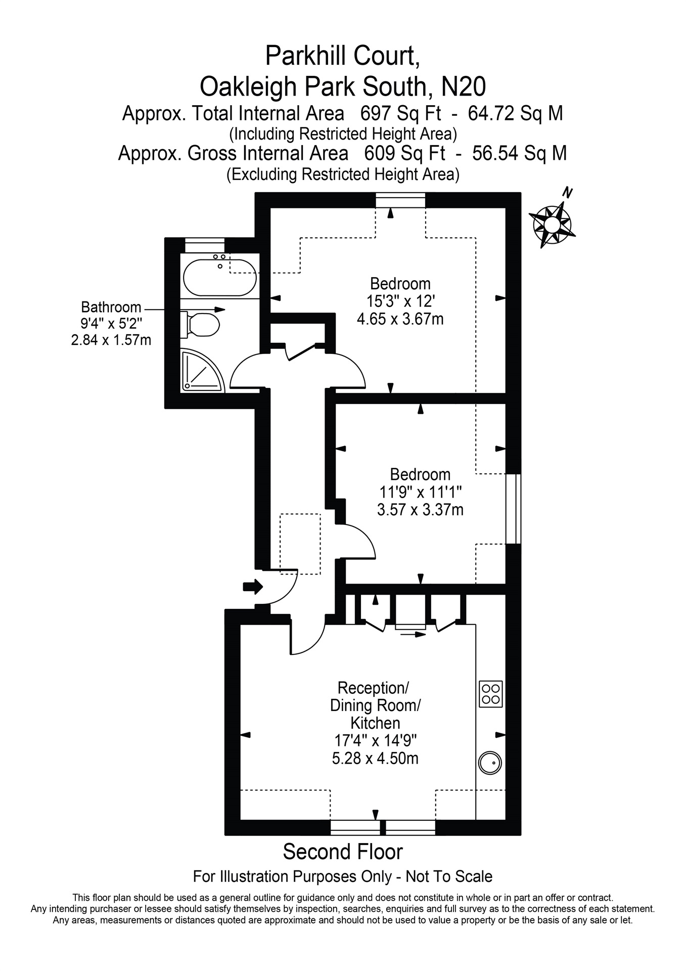 Parkhill Court, Oakleigh Park South, Whetstone, London N20, 2 bedroom