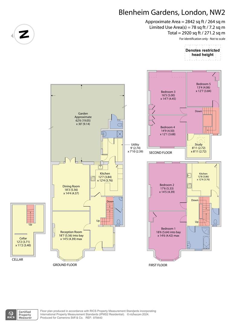 Blenheim Gardens, London NW2, 6 bedroom terraced house for sale
