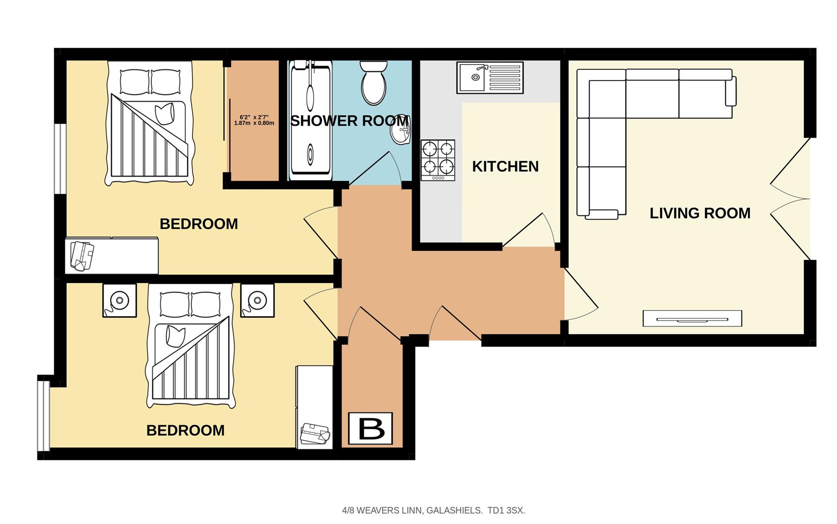Weavers Linn, Tweedbank, Galashiels TD1, 2 bedroom property for sale