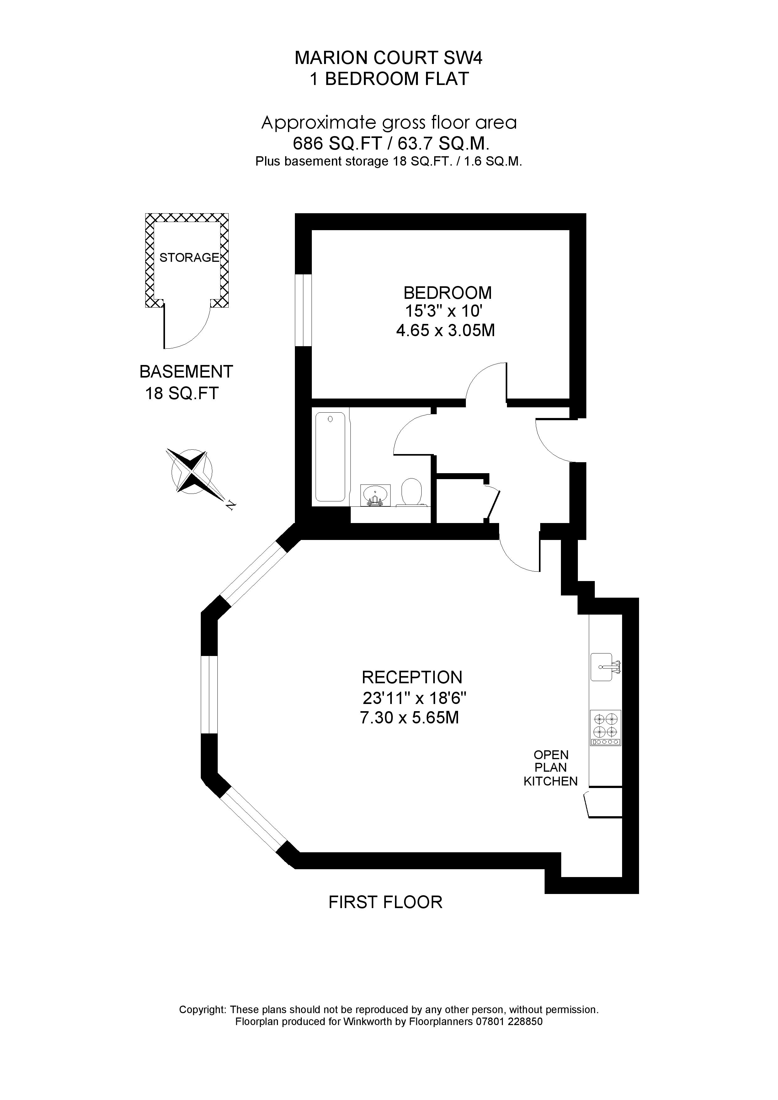 Marion Court, 68 Mccall Close, London SW4, 1 bedroom flat for sale