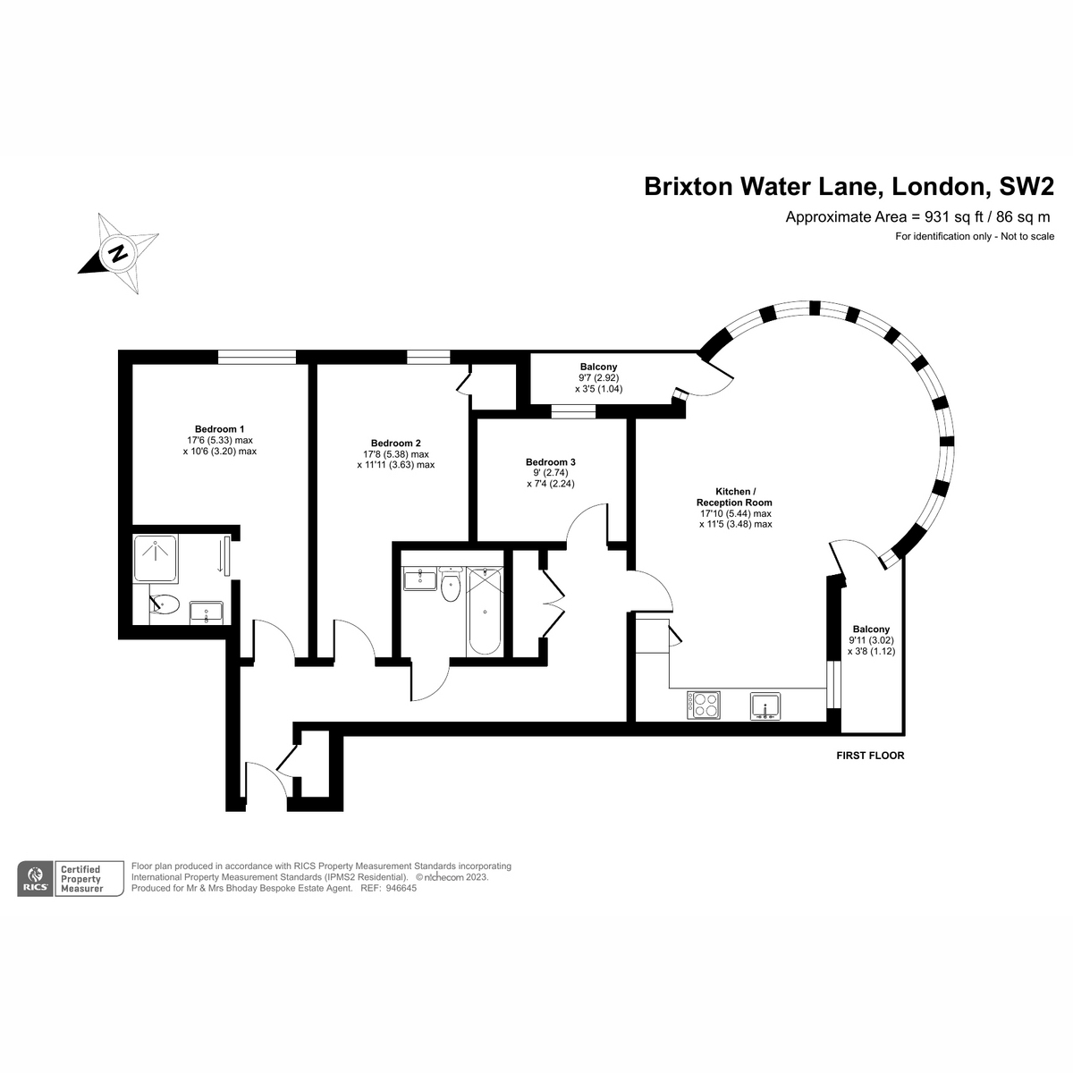 Brixton Water Lane, London SW2, 2 bedroom flat for sale 64896334