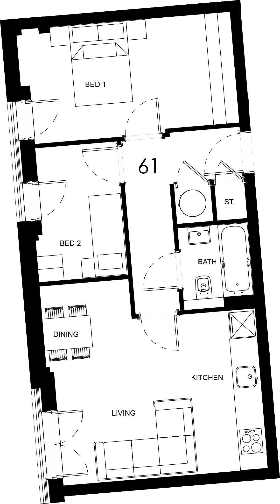61 Vespasian (Fourth Floor), East Quay Road, Poole, Dorset BH15, 2 bedroom flat for sale