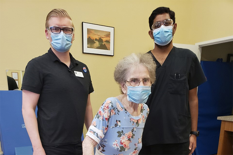 Life Care Center of Coos Bay gets Trudy Huberd walking again