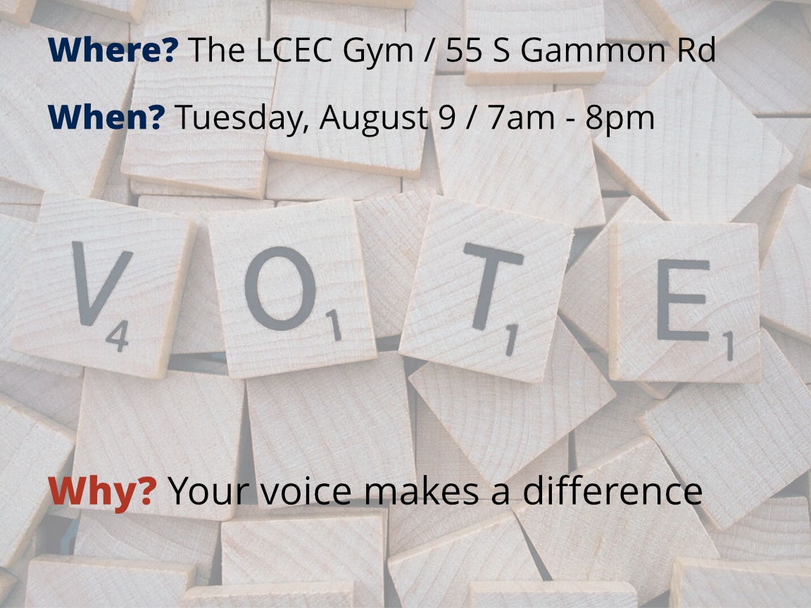 Cast your ballot at LCEC for Wisconsin's August 9 election. Lussier