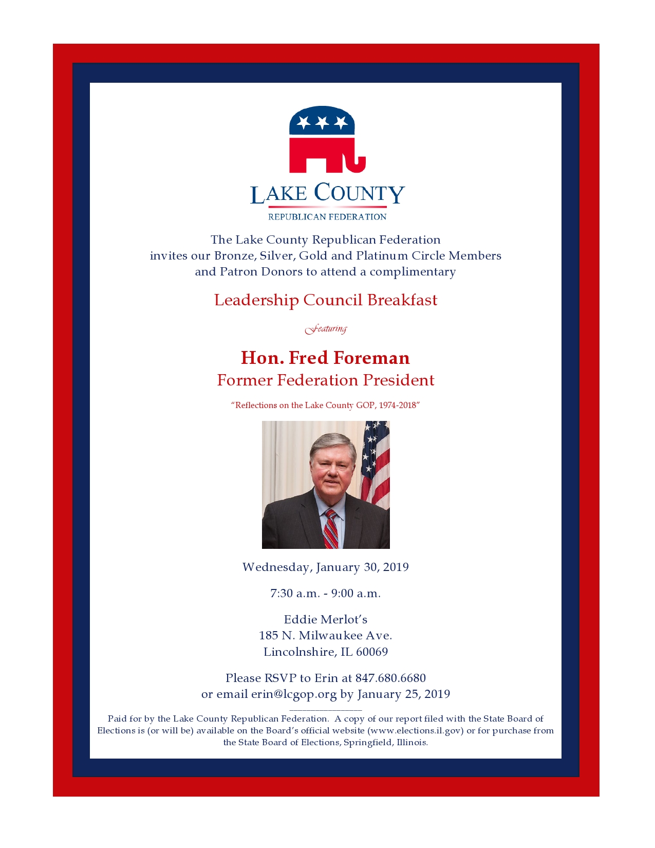 Republican Events 2023 F Leadership Council Breakfast Invitation Lake County Republican Federation