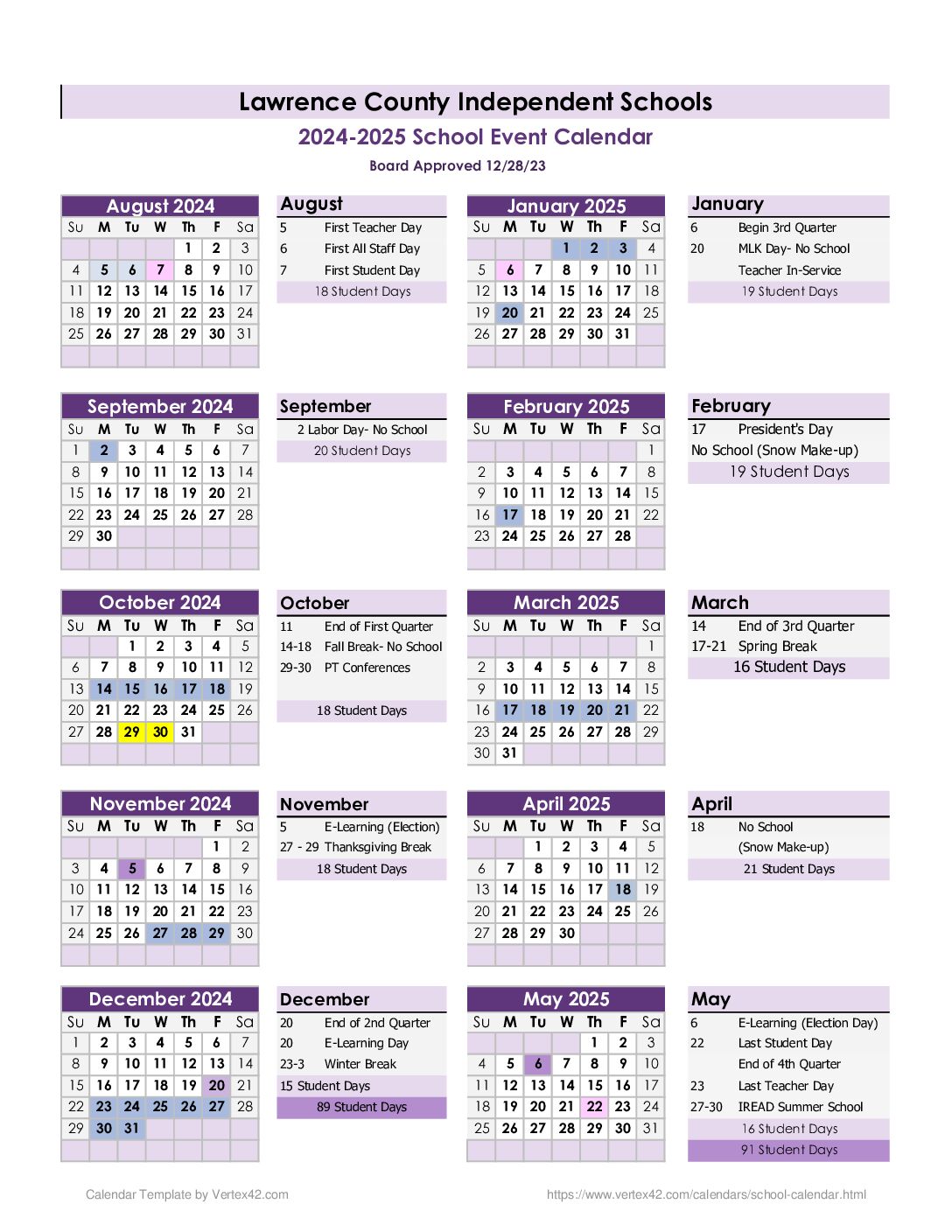 Printable 2024 And 2025 School Calendar Free Printable Calendars