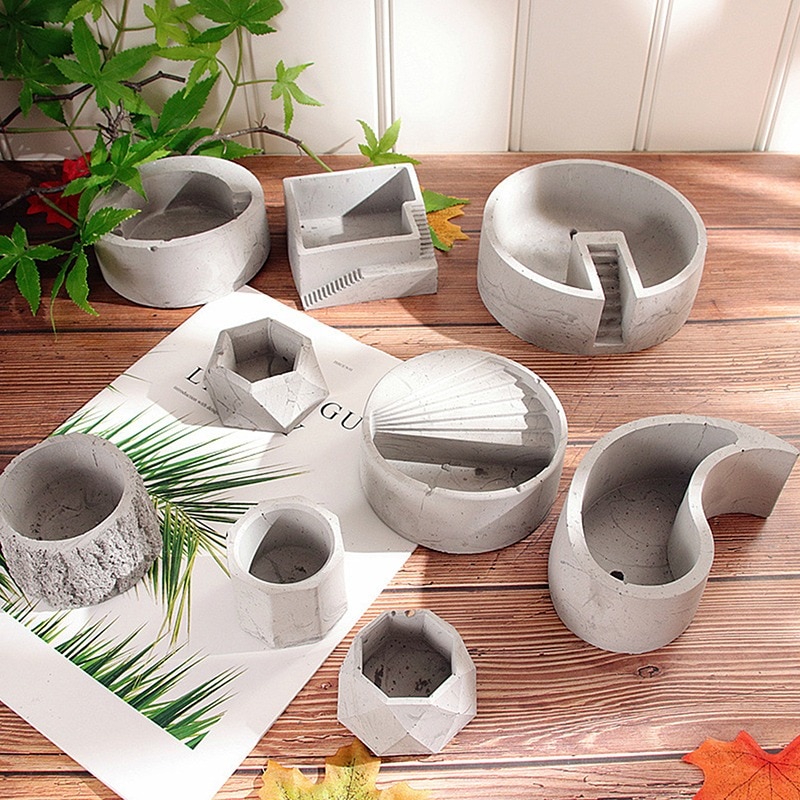 Unique Concrete Potted Silicone Planter Molds