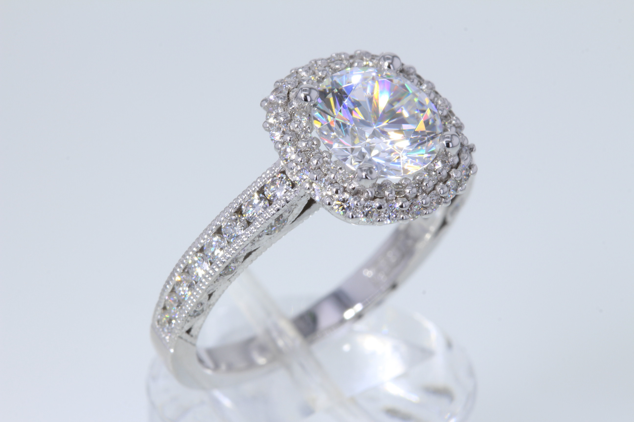 Tacori Double Row Cushion Halo Diamond Engagement Ring HT2520CU75 18kt