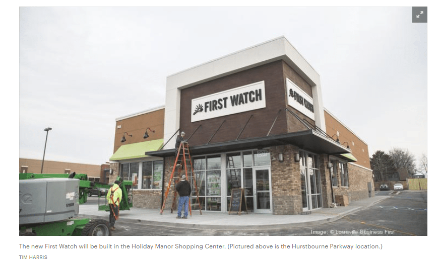 First Watch coming to Holiday Manor Land Design & Development Inc.