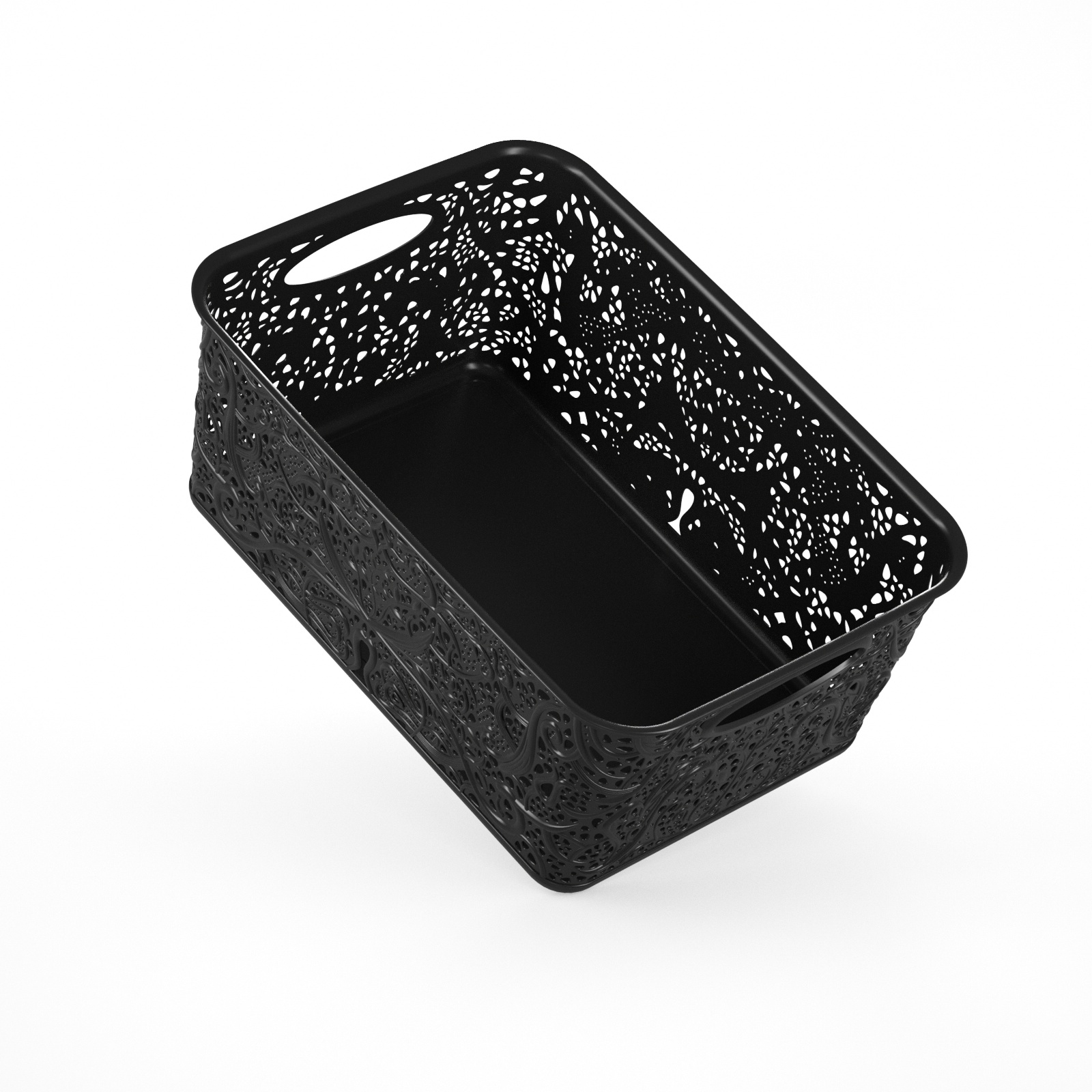 Vintage Carved Storage Basket With Carrying Handle Linyi Leadchem INC