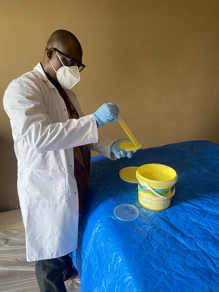 Testing paint for lead content in Sierra Leone Lead Elimination