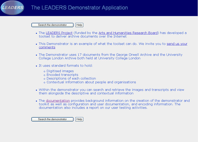 LEADERS Documentation > Using the LEADERS Demonstrator