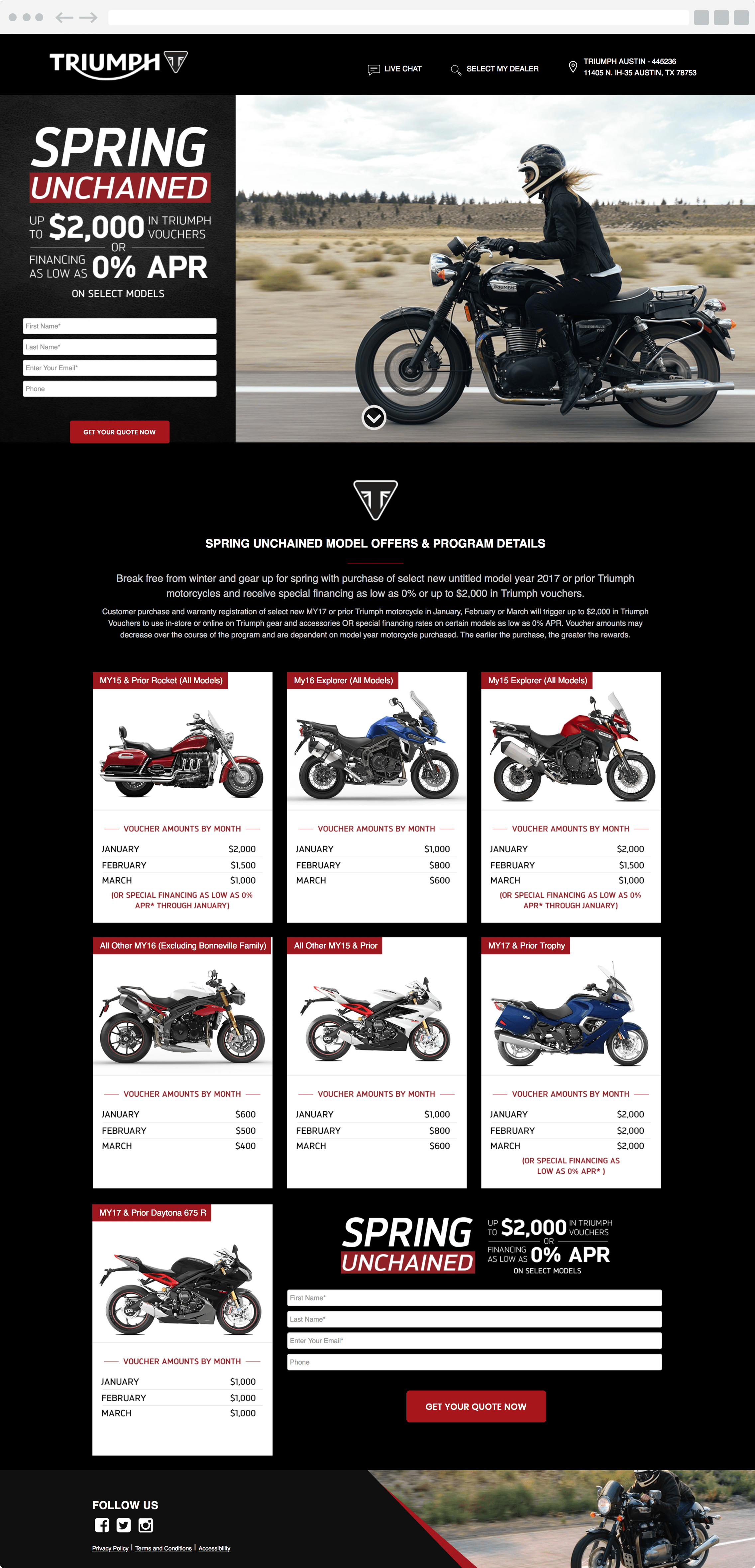 Triumph  Design Portfolio Lead Horse Marketing