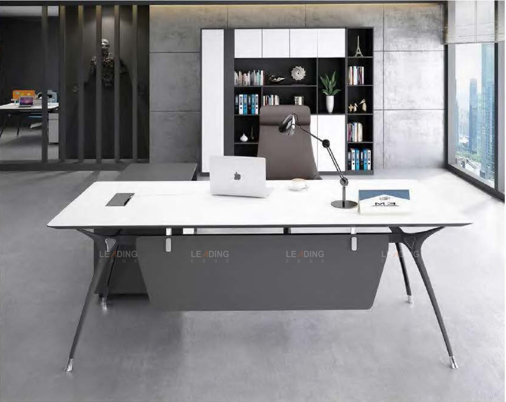 Modern Office Table base, 1780X780X725mm, S.White + Chrome 014785