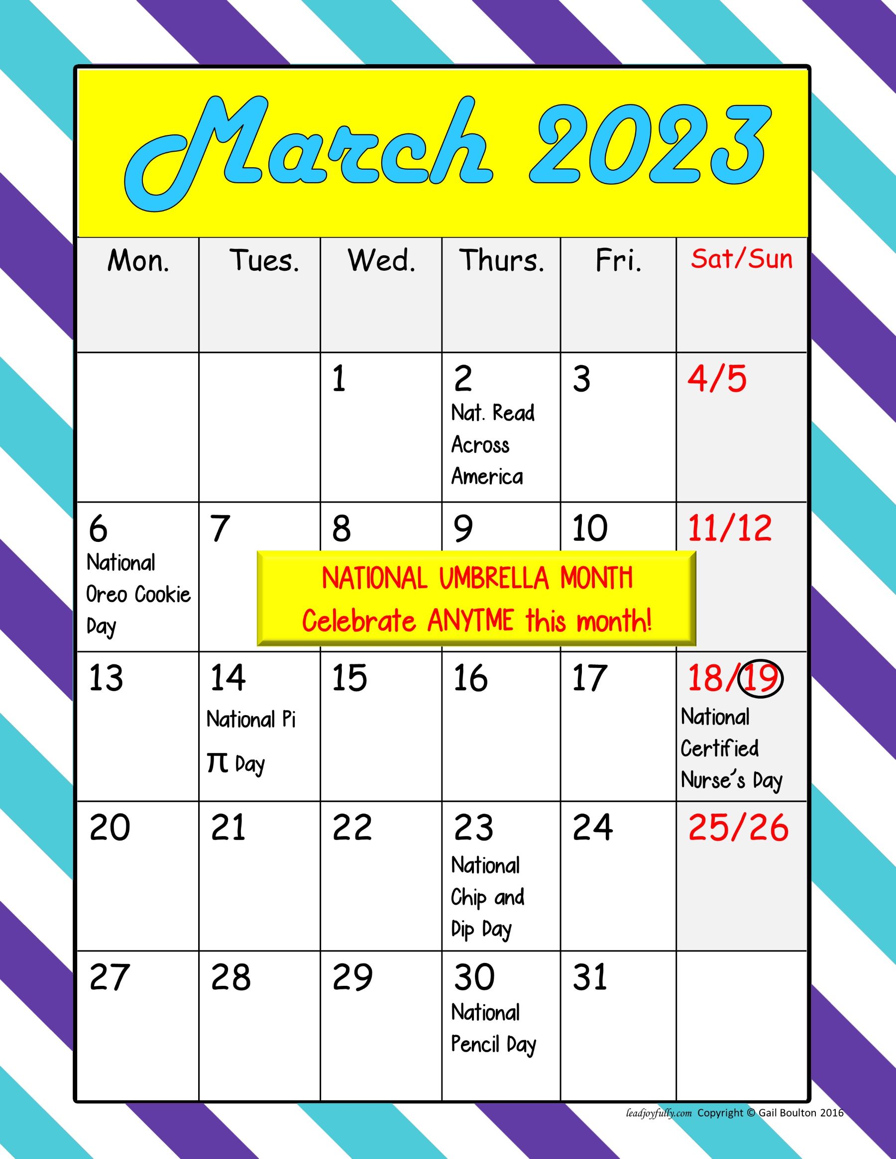 National Funny Holiday February 2023 Bizarre And Fun National Holidays To Celebrate Your Staff (March Bundle) | Lead Joyfully