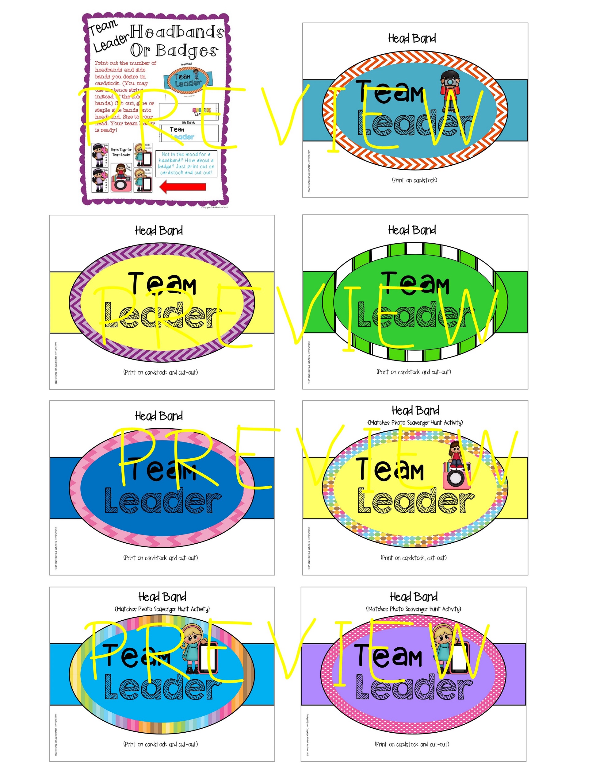 Team Leader Headbands or Badges Set 1 Lead Joyfully