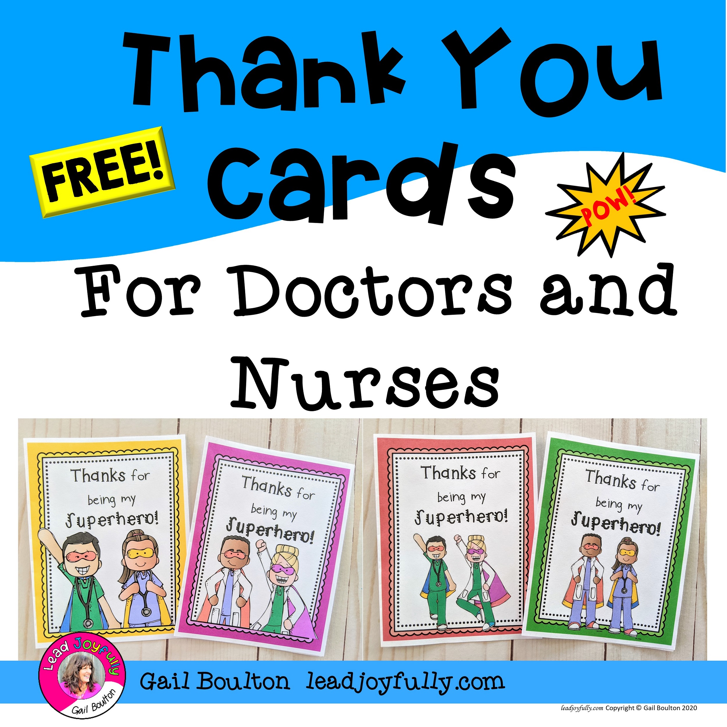 FREE download! Thank You Cards for Doctors and Nurses