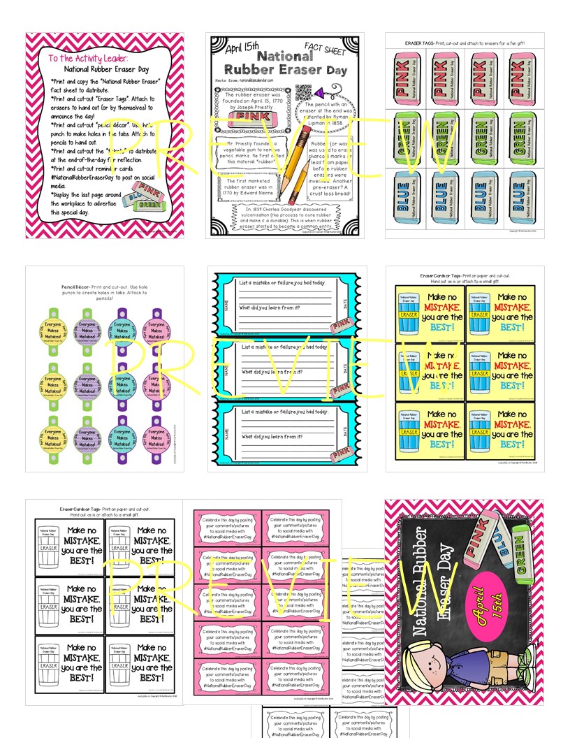 National Rubber Eraser Day (April 15th)