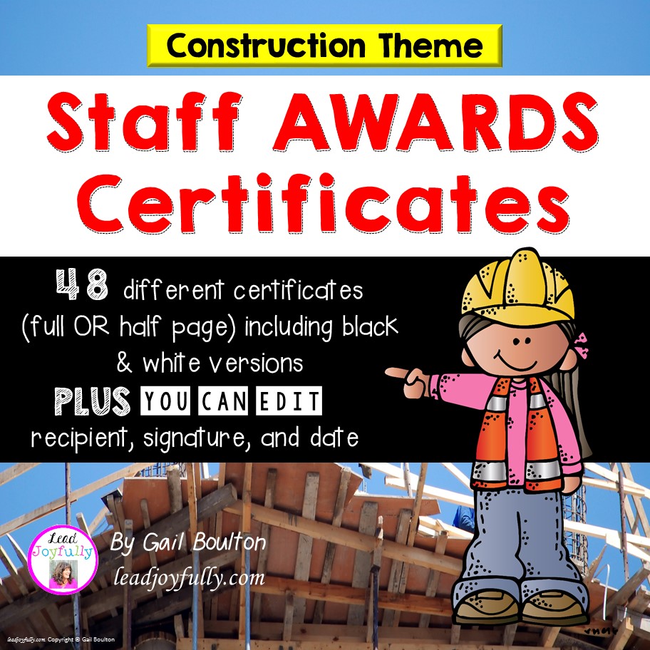 Staff Awards/Certificates (Construction Award)