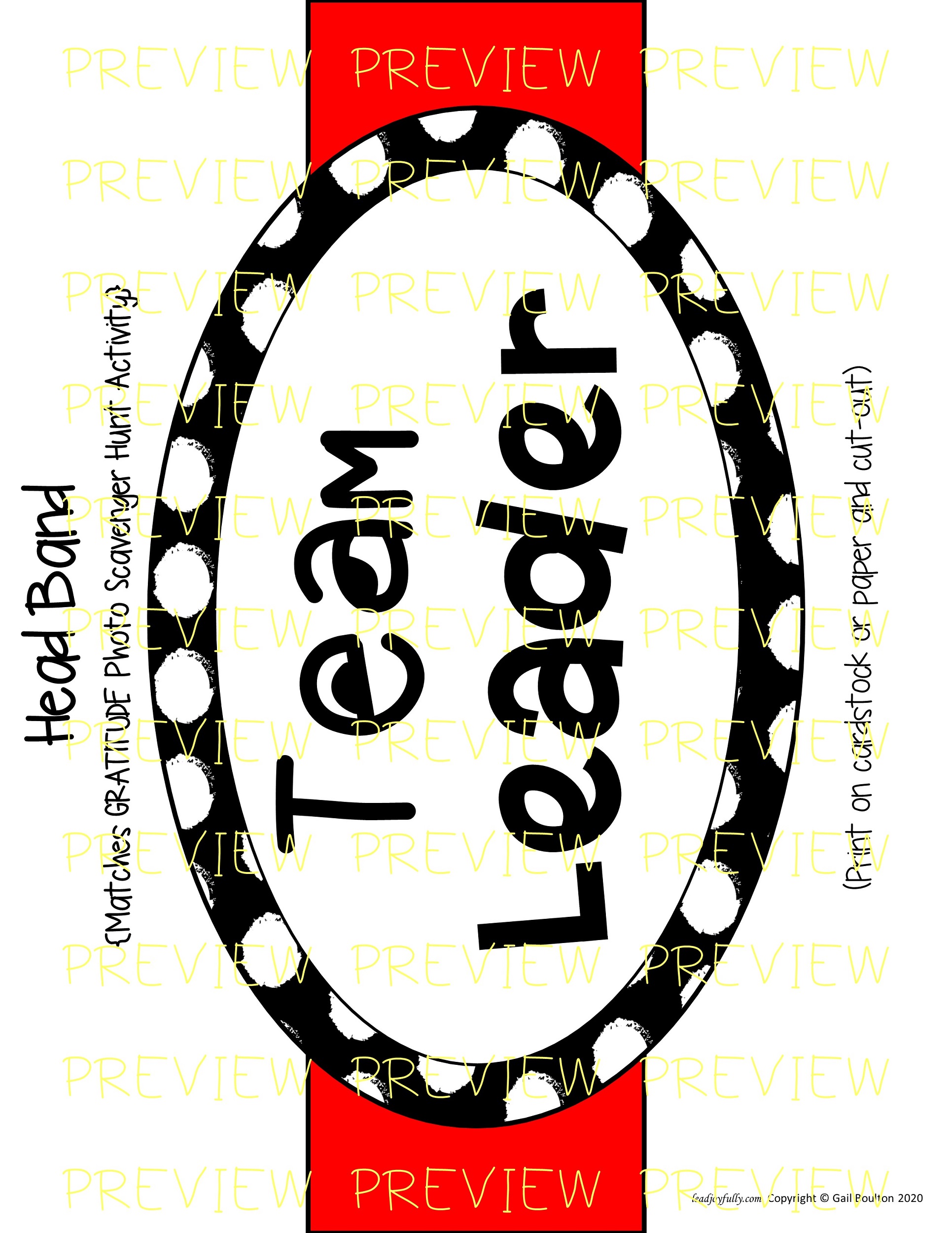 GRATITUDE Team Leader Headbands or Badges Lead Joyfully