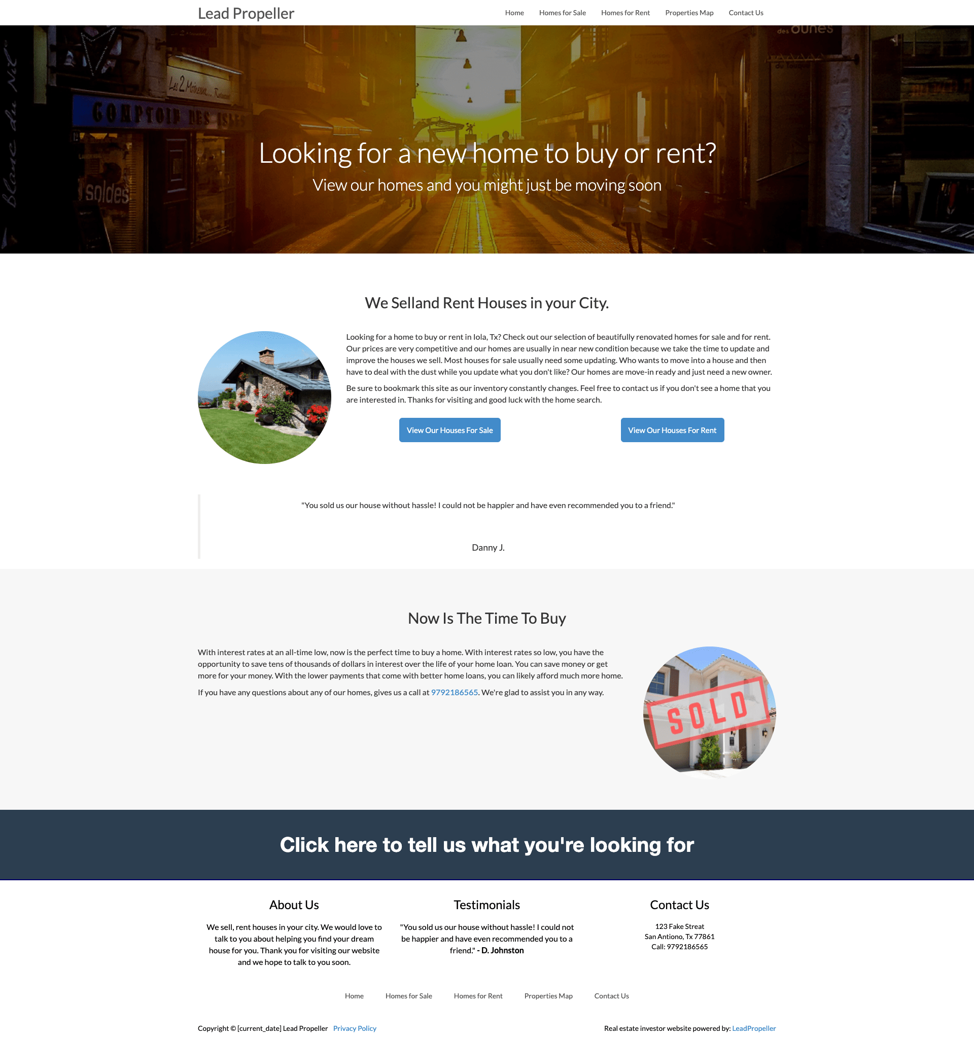 LeadPropeller Real Estate Investor sites